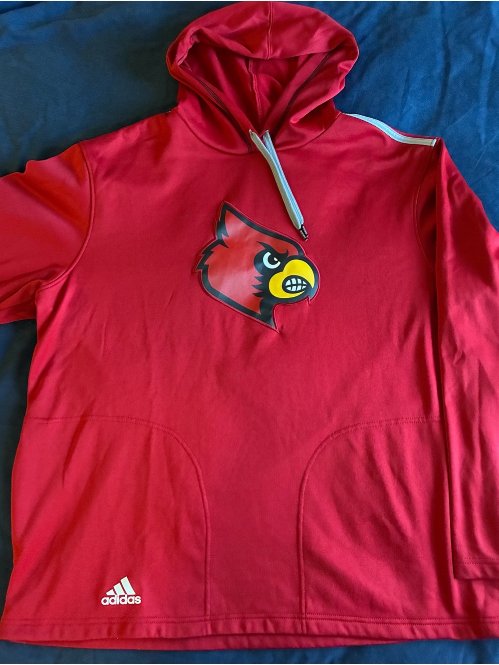 adidas Red Performance Hooded Sweatshirt with Cardinal Logo